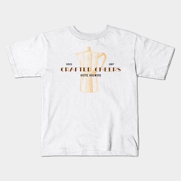 Crafted Cheers Home Brewing Kids T-Shirt by VOIX Designs